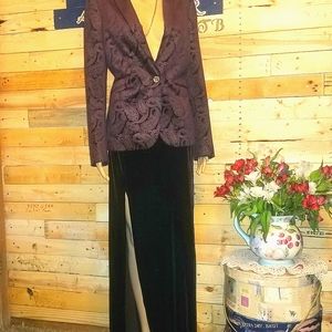 Tadashi Collection velvet maxi skirt with high side slits